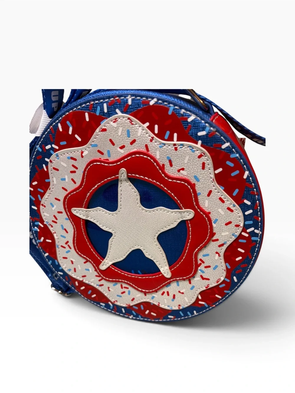 Danielle Nicole Captain America Donut Give Up Round Crossbody Bag